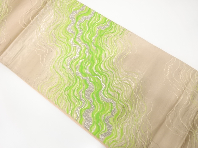 JAPANESE KIMONO / ANTIQUE FUKURO OBI / SILK / WOVEN STREAM
